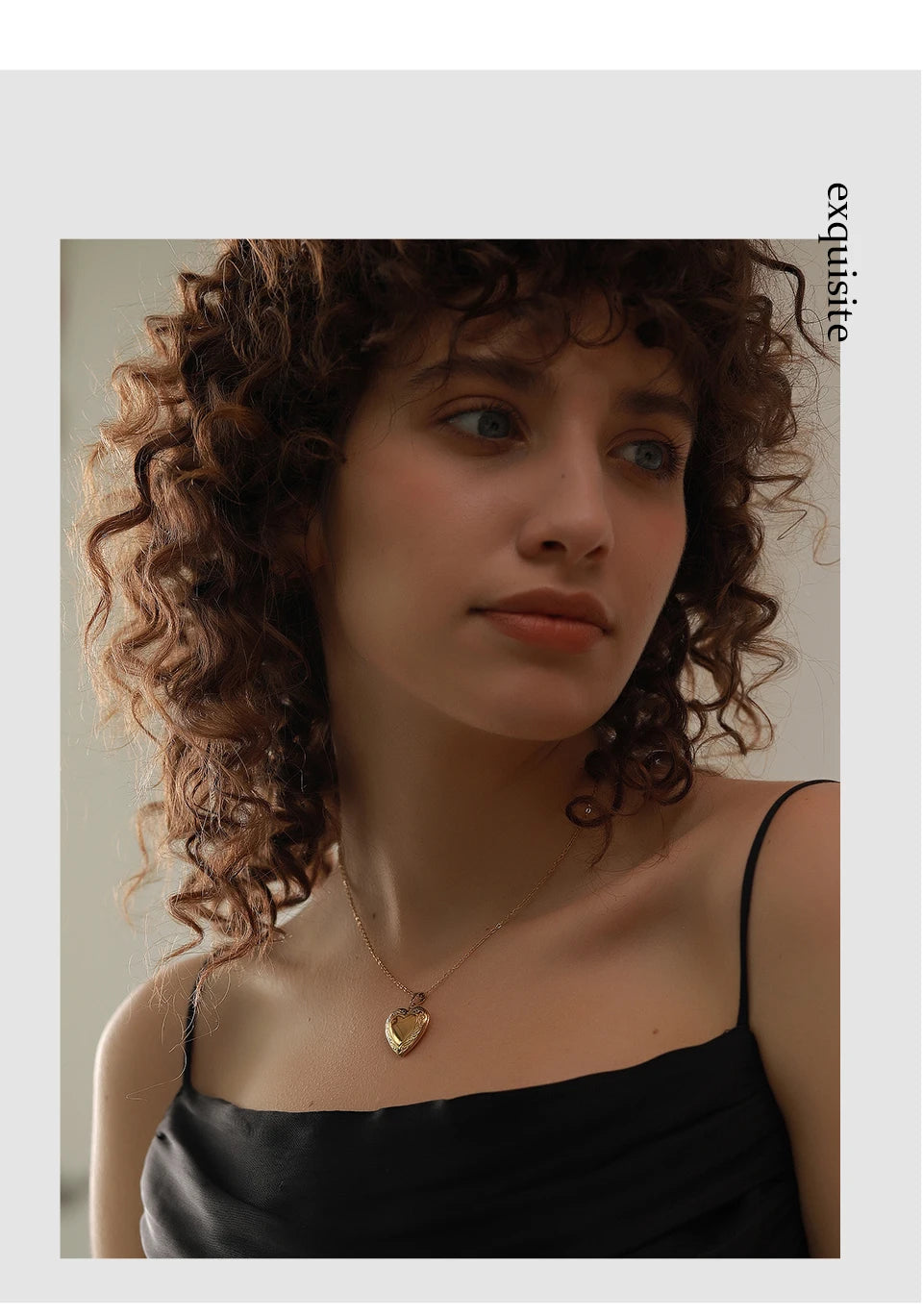 Heart necklace in gold-plated stainless steel.
