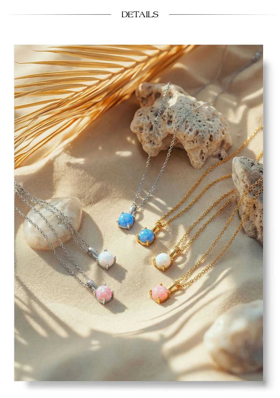 Natural stone geometric necklace in gold-plated stainless steel with natural stone.