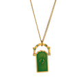 Retro Titanium Tarot Card Love Lucky Clover Rotating Sports Tree of Life Necklace Plated in 18k Gold
