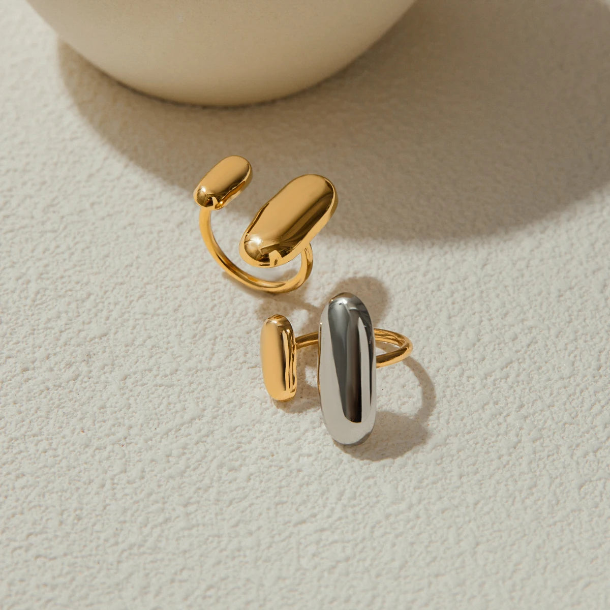 Two-Tone Elliptical Ring — Stainless Steel · PS356