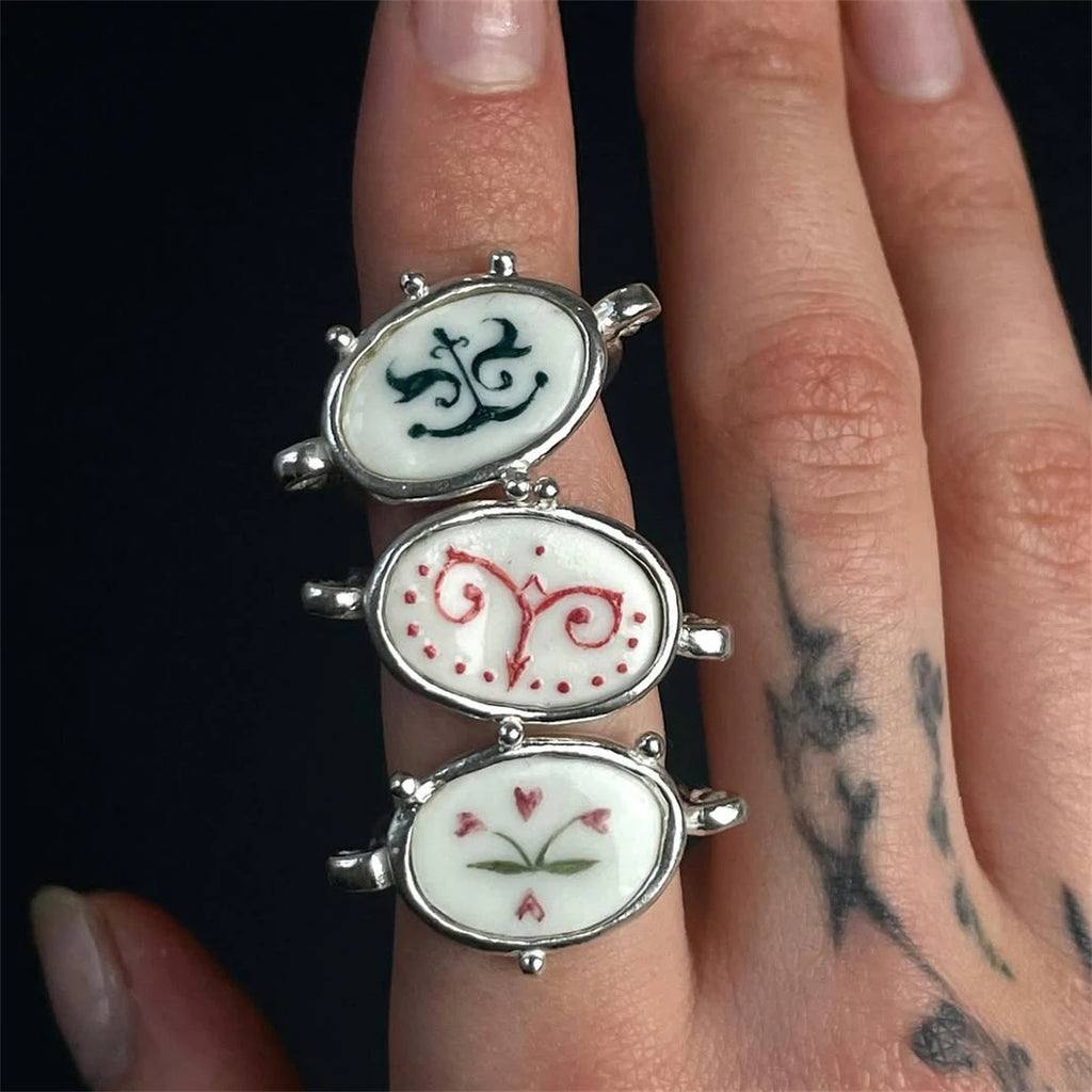 Vintage necklace with one arrow piercing personalized flower pattern, paperclip chain, gold-plated and color preserving
