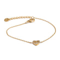 Cubic zirconia heart necklace in gold-plated stainless steel with cubic zirconia.