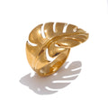 Geometric ring in 18K gold-plated stainless steel.