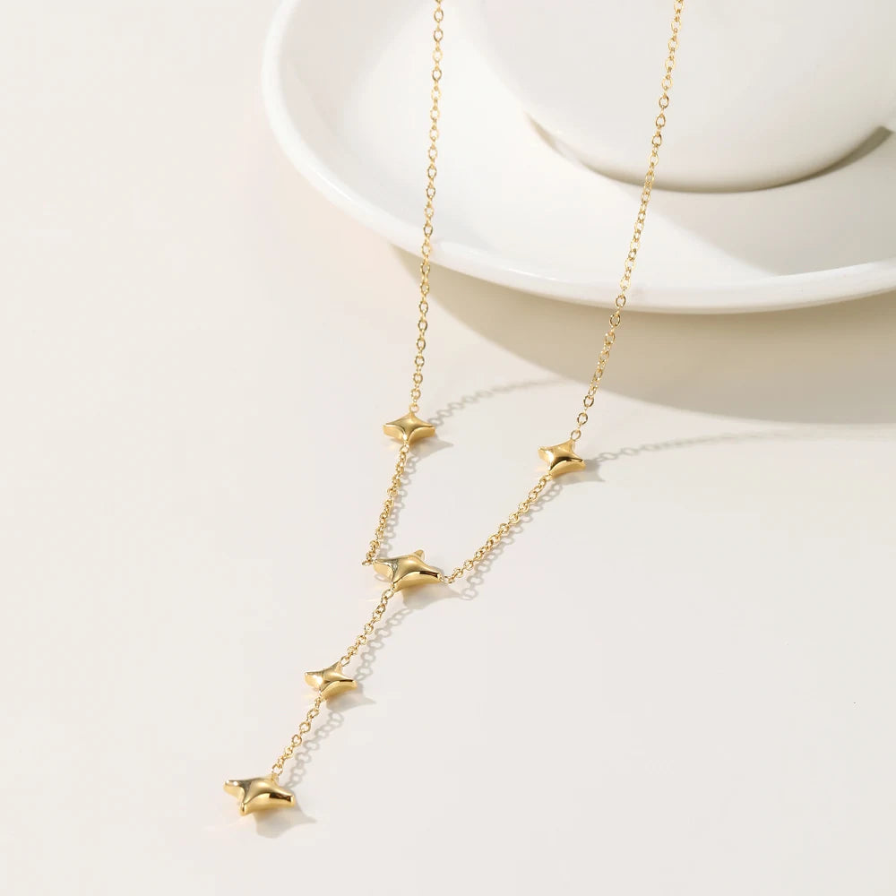 Chain Stars Pendant Necklace — 316L Stainless Steel · PS472