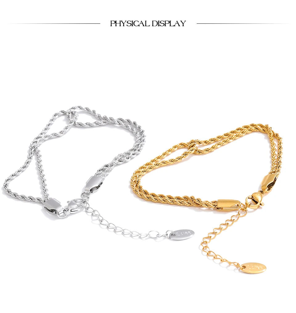 Geometric Chain Bracelet — Gold-Plated Stainless Steel · PS1027