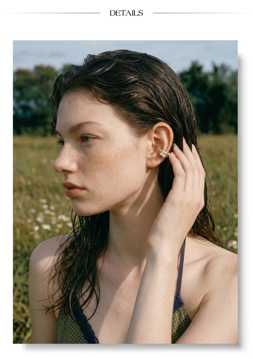 Cubic Zirconia Geometric Earrings — Gold-Plated Stainless Steel with Cubic Zirconia · PS1505
