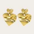 Drop Earrings Irregular Heart Retro — 316L Stainless Steel · PS400