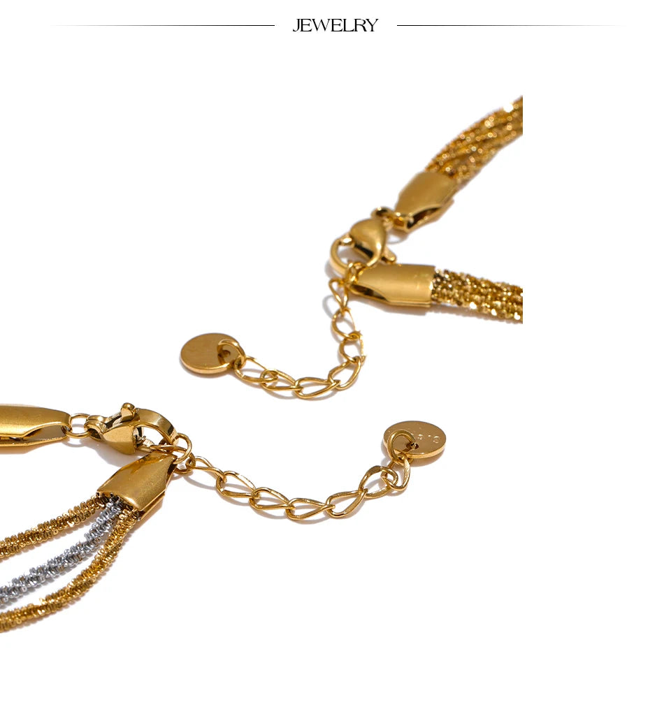Chain Layered Bracelet — Gold-Plated Stainless Steel · PS1103