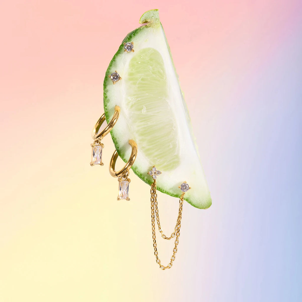 Clover Square Earrings — Stainless Steel · PS293
