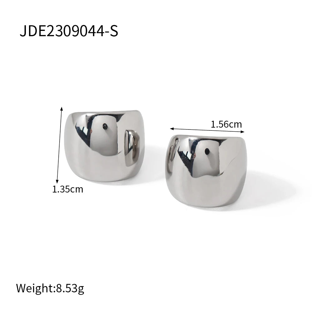 Rectangle Chain Drop Earrings — Stainless Steel · PS103