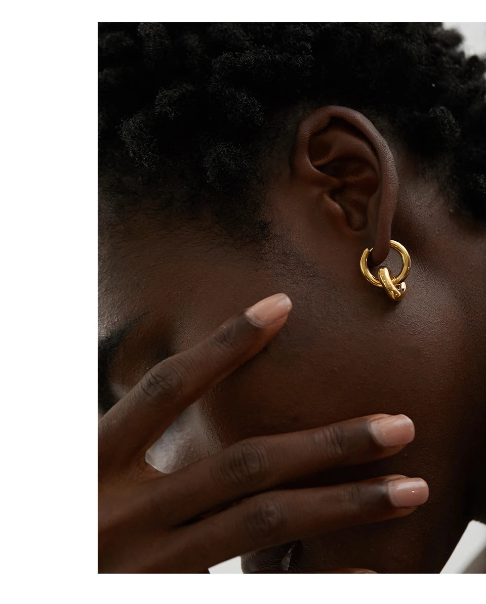 Heart star moon earrings in gold-plated stainless steel.