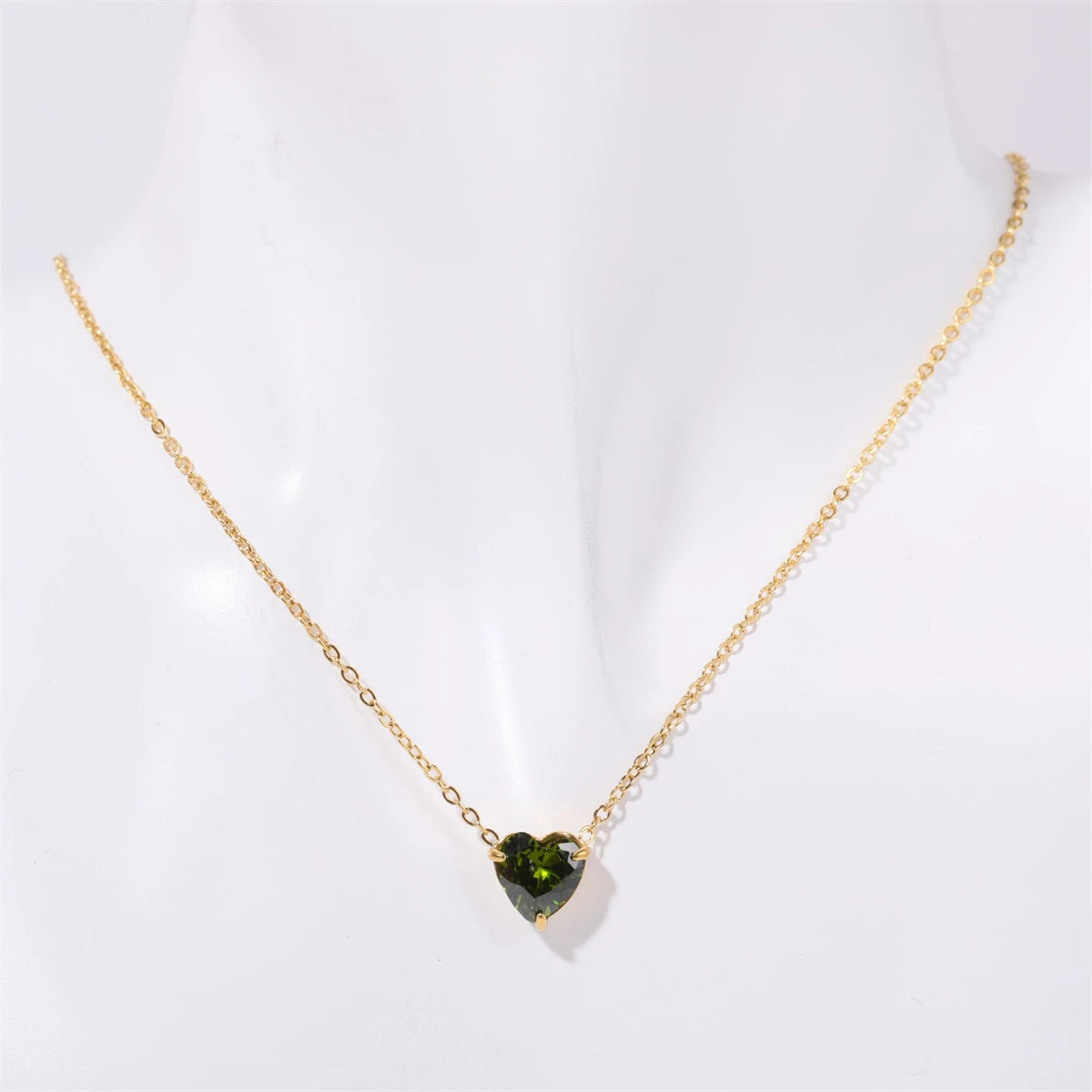 Stainless Steel Twelve Birthday Stone Necklace Love Pendant Necklace Month Stone