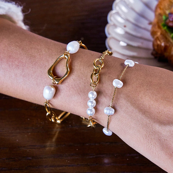Bow Pearl Bracelet — Stainless Steel · PS282