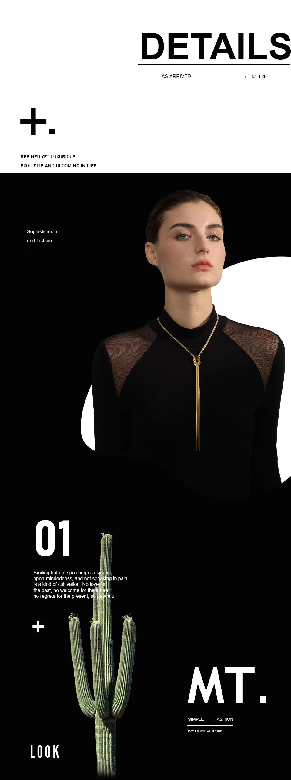 Snake geometric chain necklace in gold-plated stainless steel.