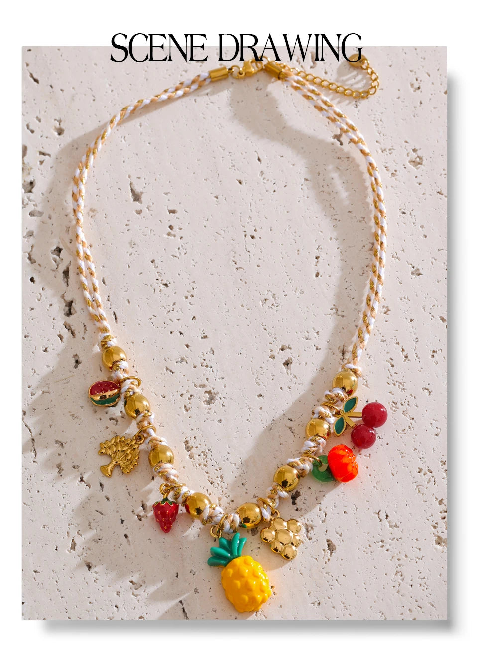 Geometric necklace in gold-plated stainless steel.