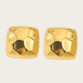 Stud Earrings Irregular Metal Hammered — 316L Stainless Steel · PS427