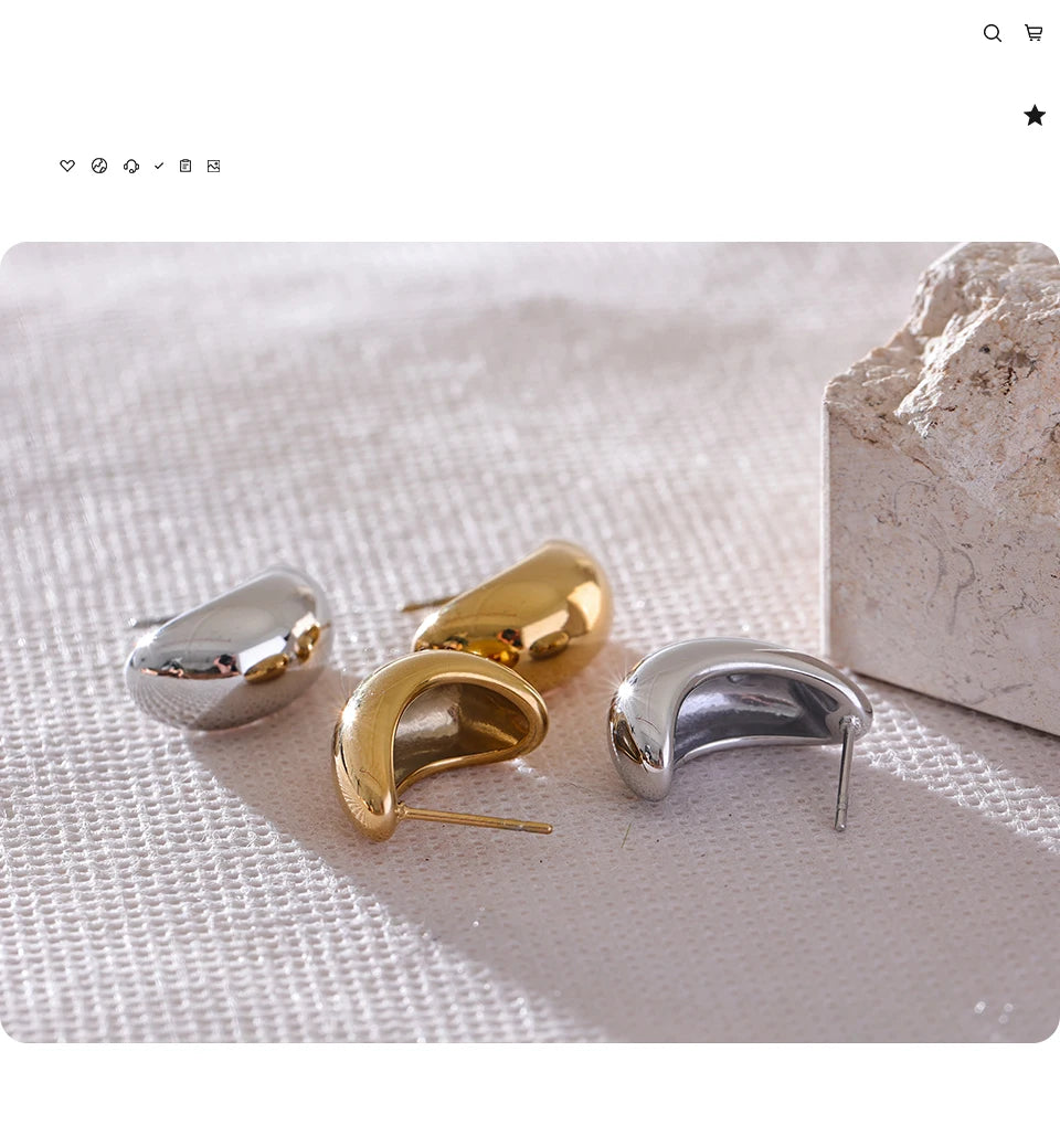 Geometric earrings in gold-plated stainless steel.