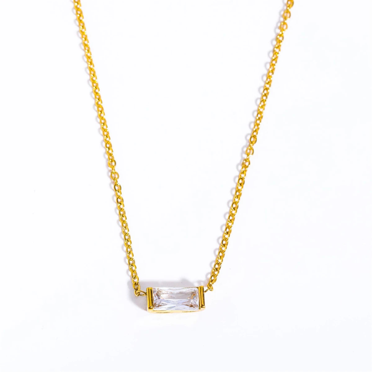 Twelve Month Birthday Stone Necklace 12 Birthday Stone Zircon Necklace Decoration Moon Stone Ladies Stainless Steel