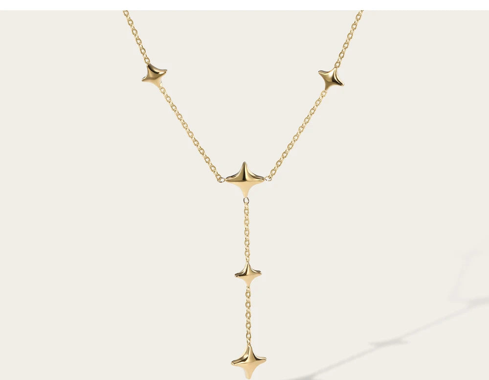 Chain Stars Pendant Necklace — 316L Stainless Steel · PS472