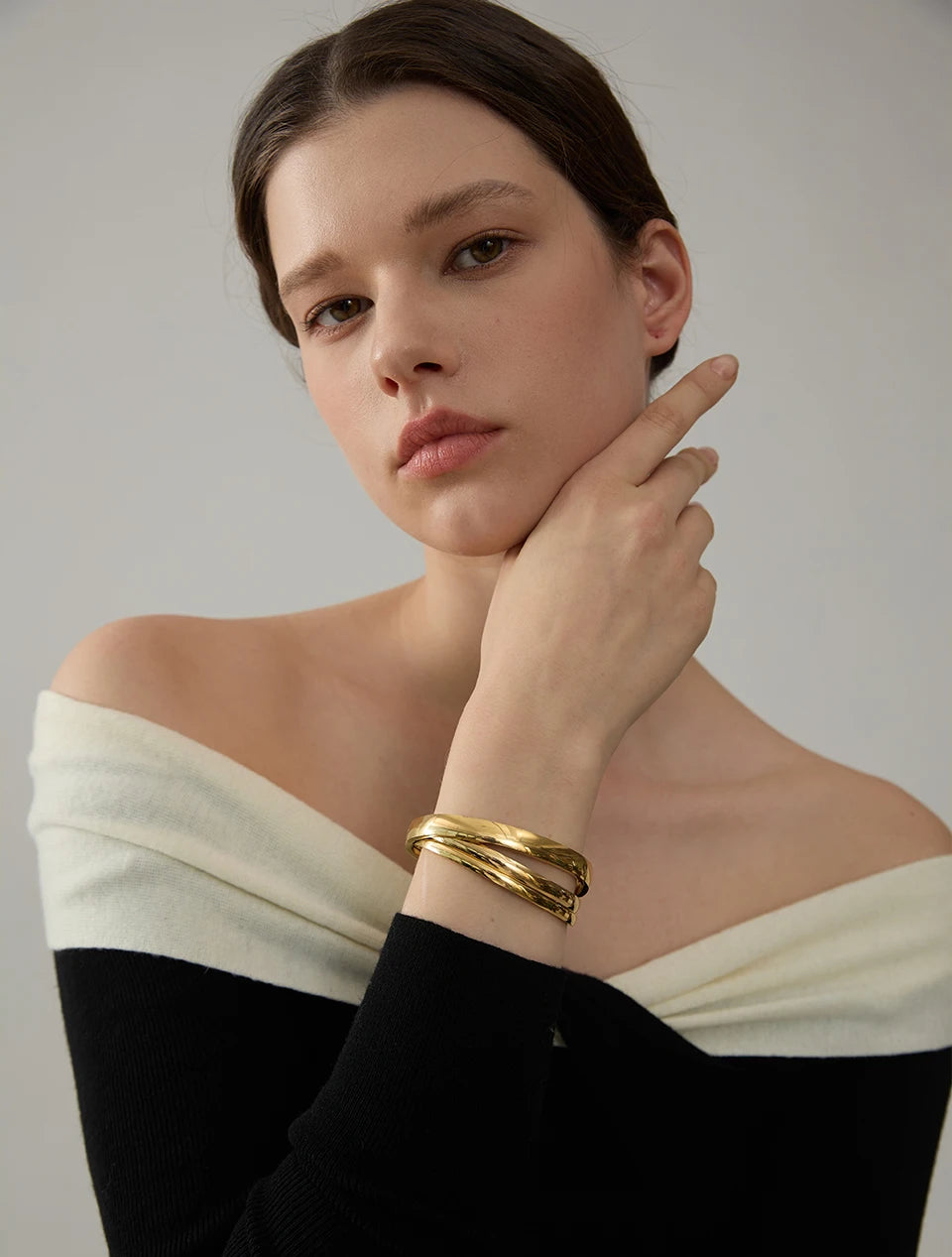 Geometric Bracelet — Gold-Plated 316L Stainless Steel · PS2202