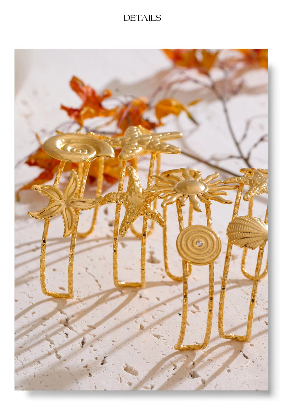 Shell Star Sun Bracelet — Gold-Plated Stainless Steel with Shell · PS2309