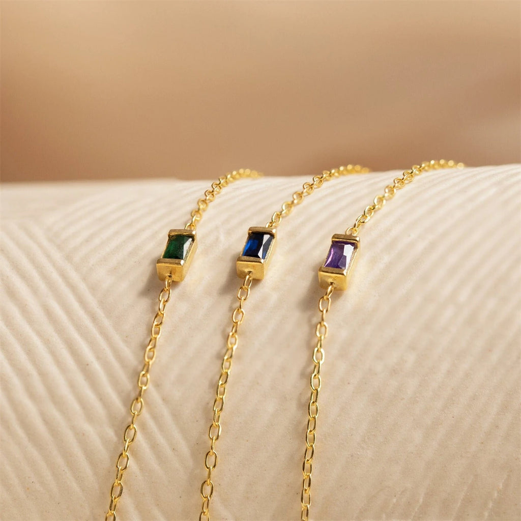 Vintage Art Pearl Sailor Buckle Color Protection Twelve Birthday Stones Birthstone Simple Bracelet Plated with 18K Gold