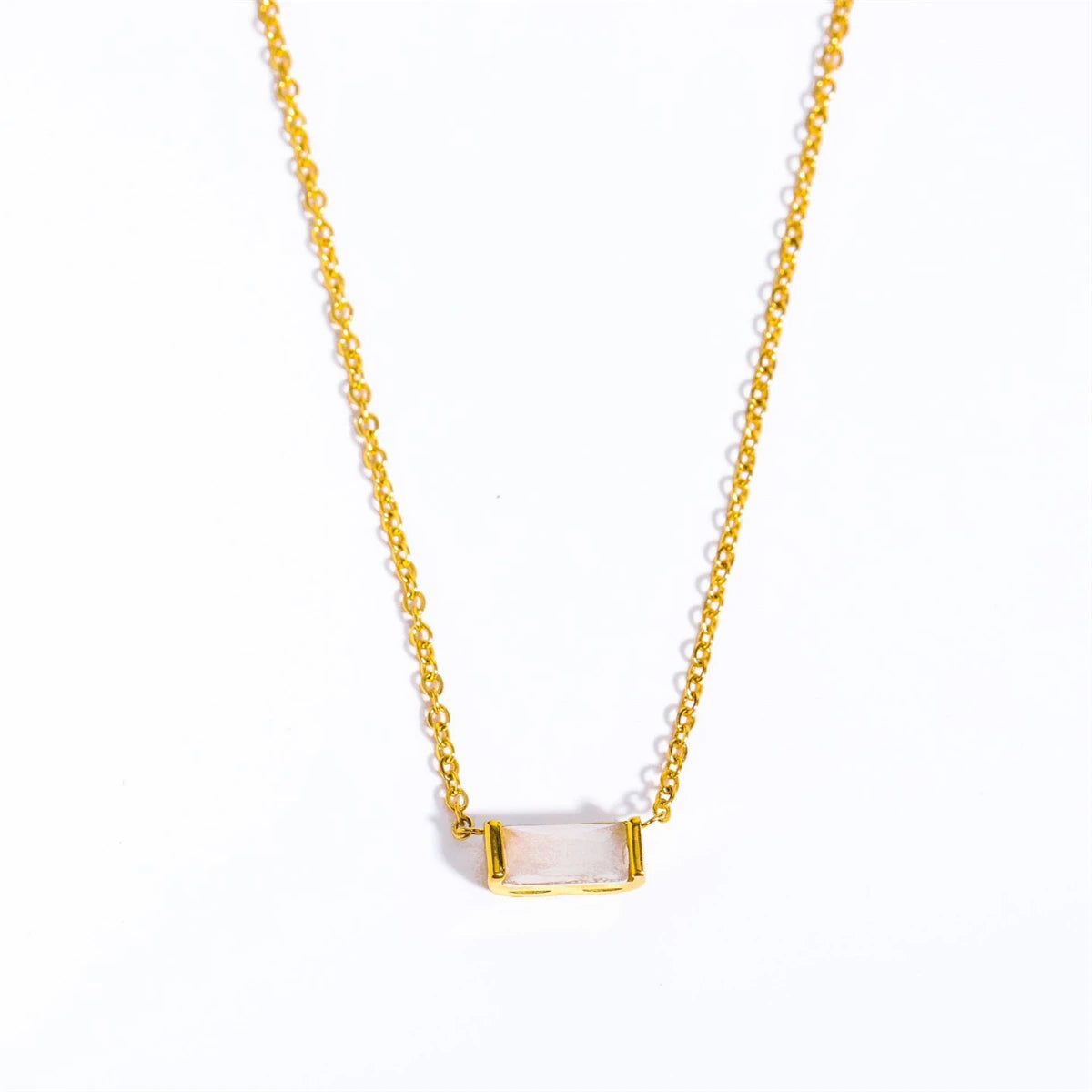 Twelve Month Birthday Stone Necklace 12 Birthday Stone Zircon Necklace Decoration Moon Stone Ladies Stainless Steel