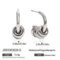 Two-Tone C-Shaped Hoop Earrings — Stainless Steel · PS354