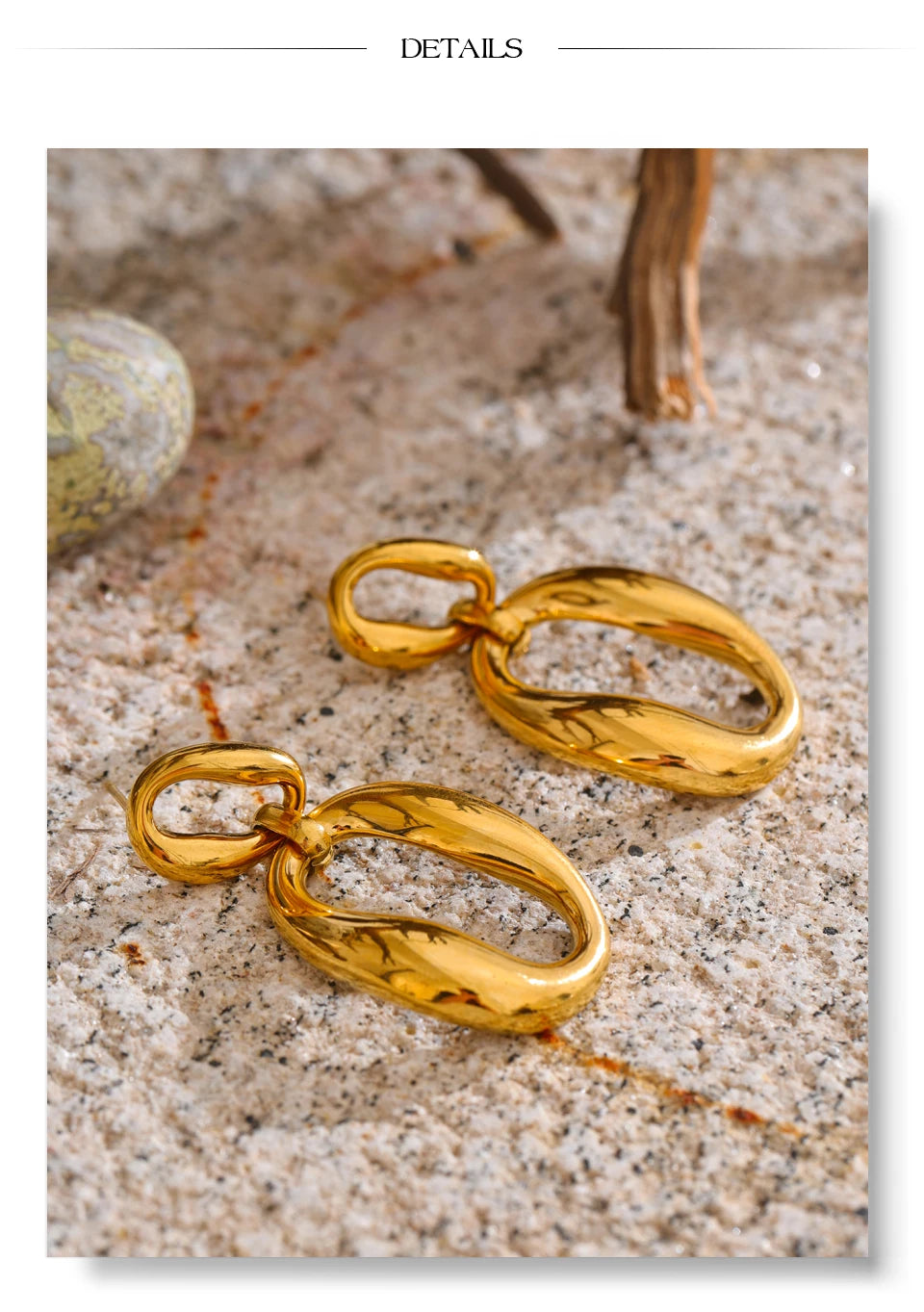 Geometric Earrings — 18K Gold-Plated Stainless Steel · PS1738