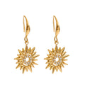 Cubic Zirconia Sun Earrings — Gold-Plated Stainless Steel with Cubic Zirconia · PS935