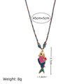 Fashionable and trendy colorful rope necklace ocean fish high-quality colorful stainless steel pendant necklace