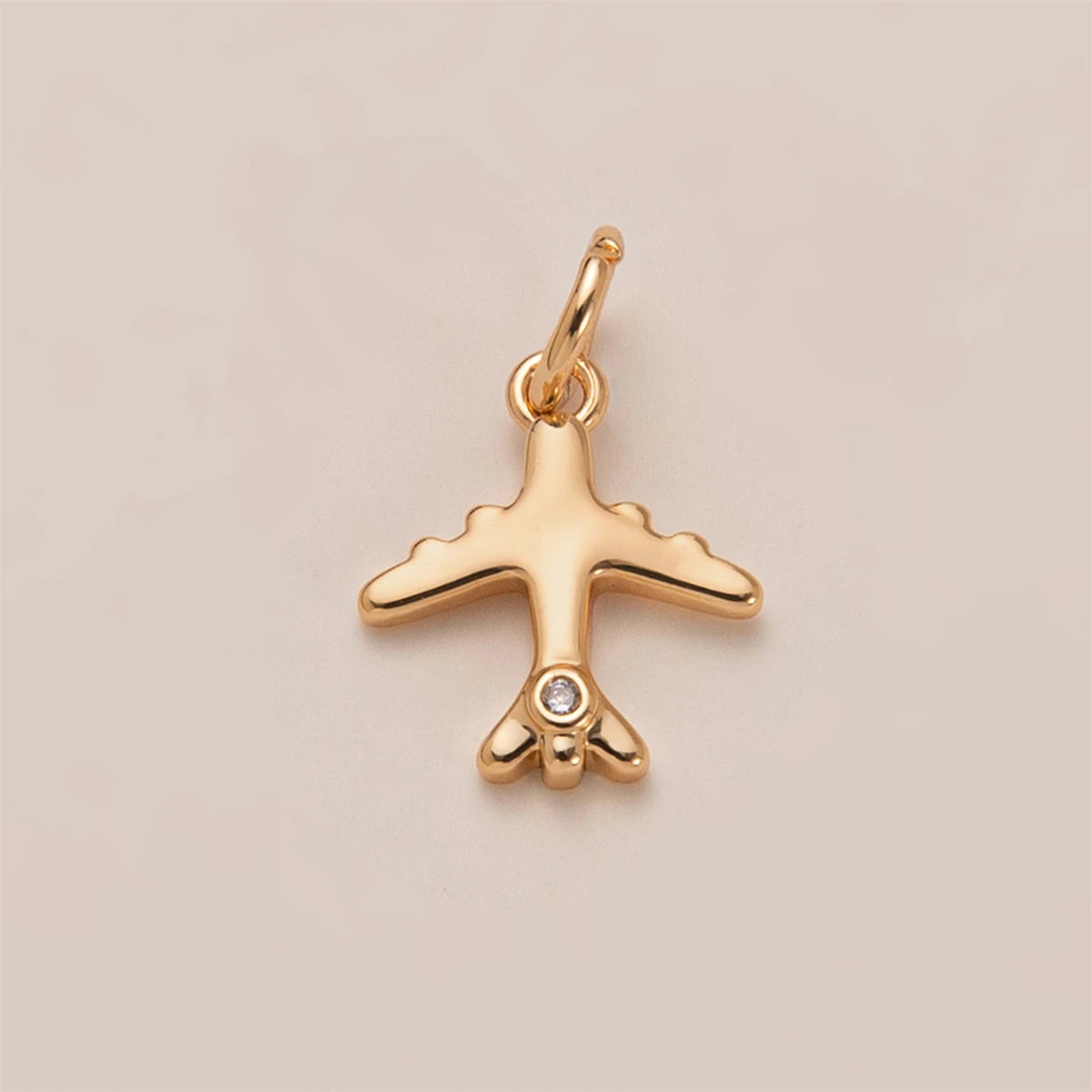 【DIY Pendant】Gold Plated Copper Zircon Inlaid Charm Pendant - PC005