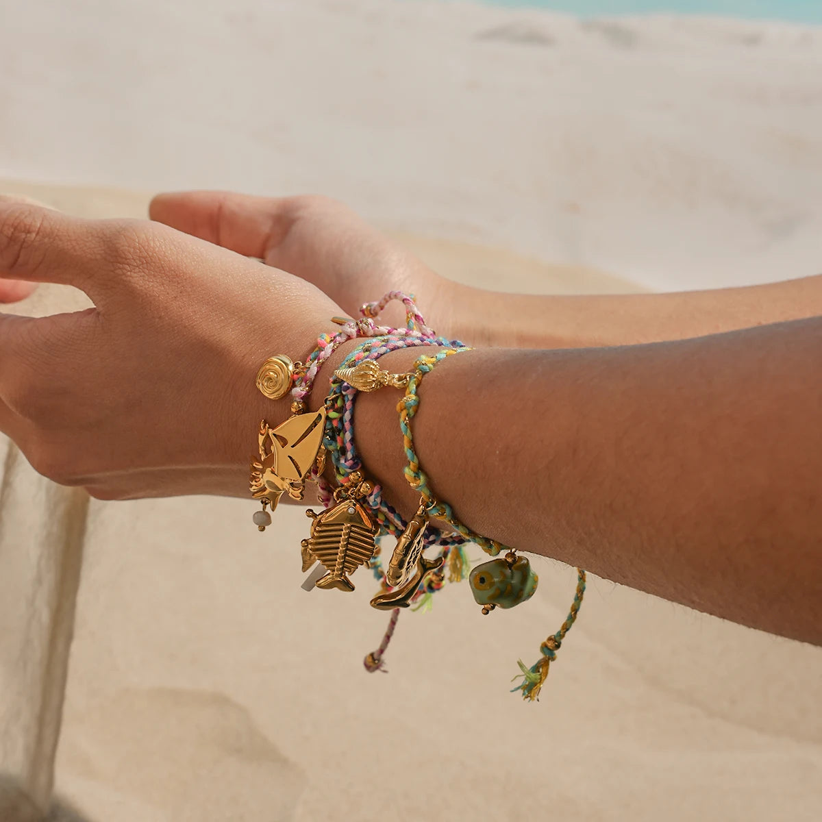 Sea Star Rope Bracelet — Stainless Steel · PS341