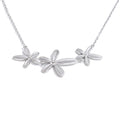 Cubic zirconia flower necklace in gold-plated stainless steel with cubic zirconia.
