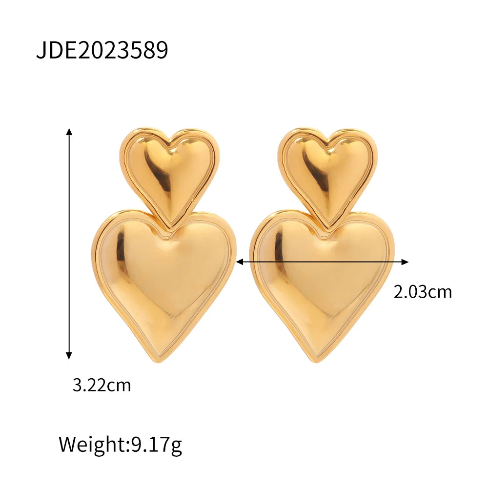 Heart Smooth Earrings — Stainless Steel · PS317