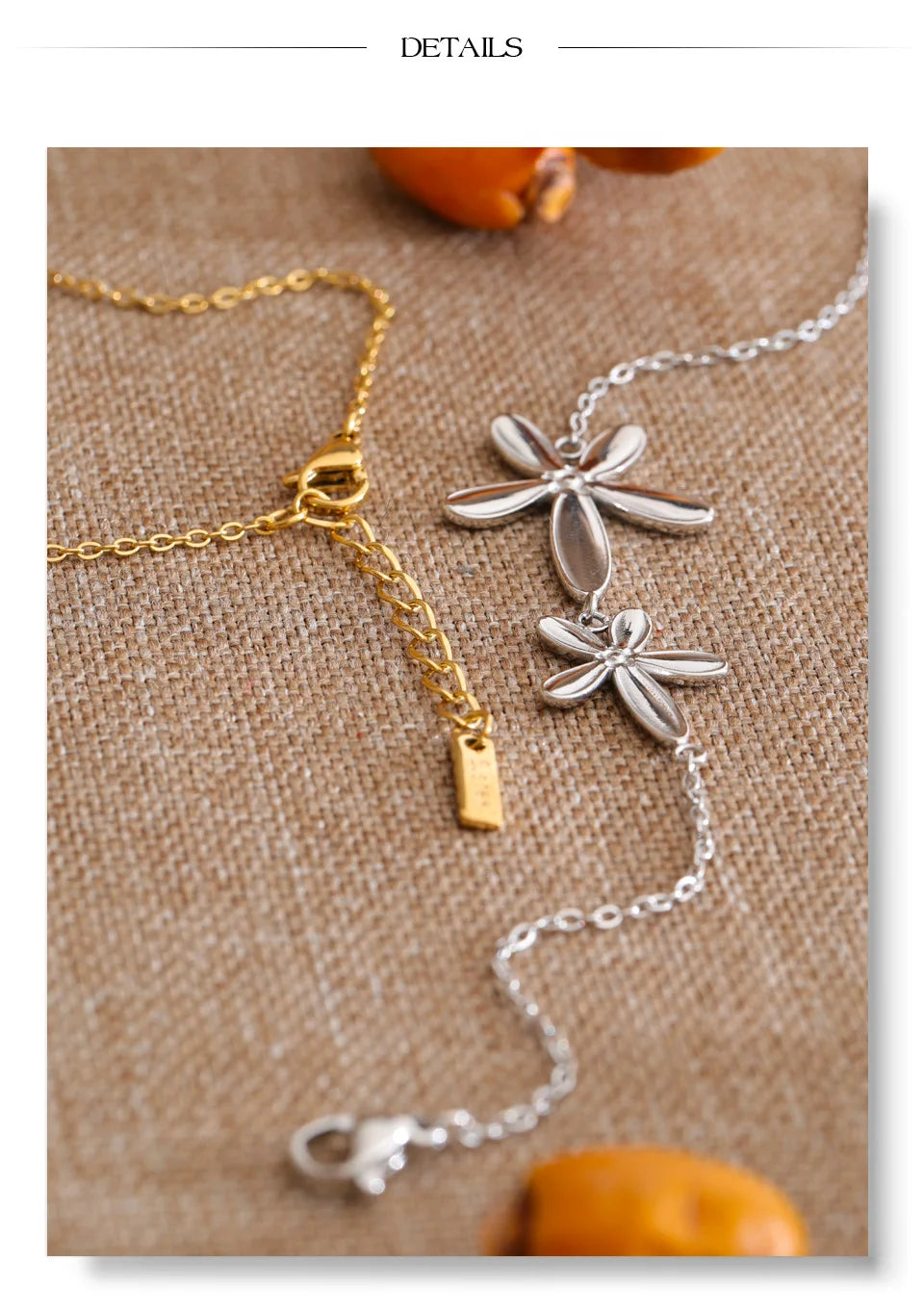 Flower Chain Bracelet — Gold-Plated Stainless Steel · PS1043