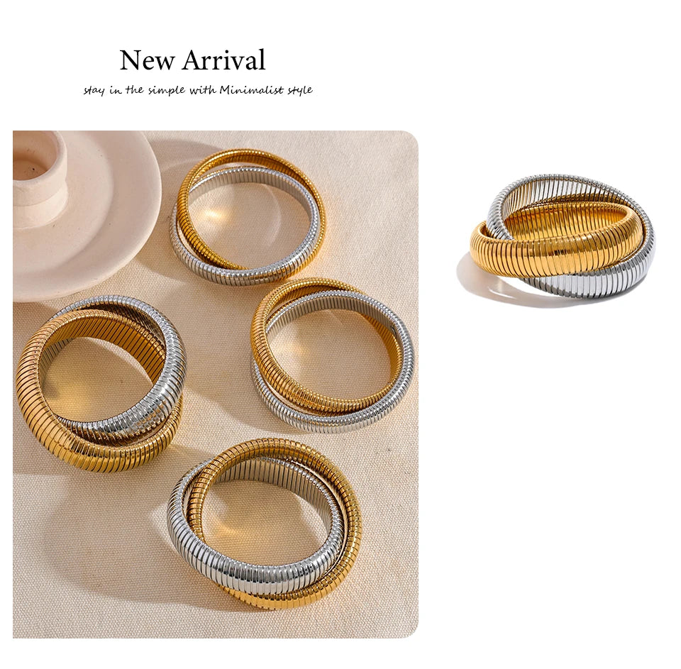 Geometric Bracelet — Gold-Plated Stainless Steel · PS1829