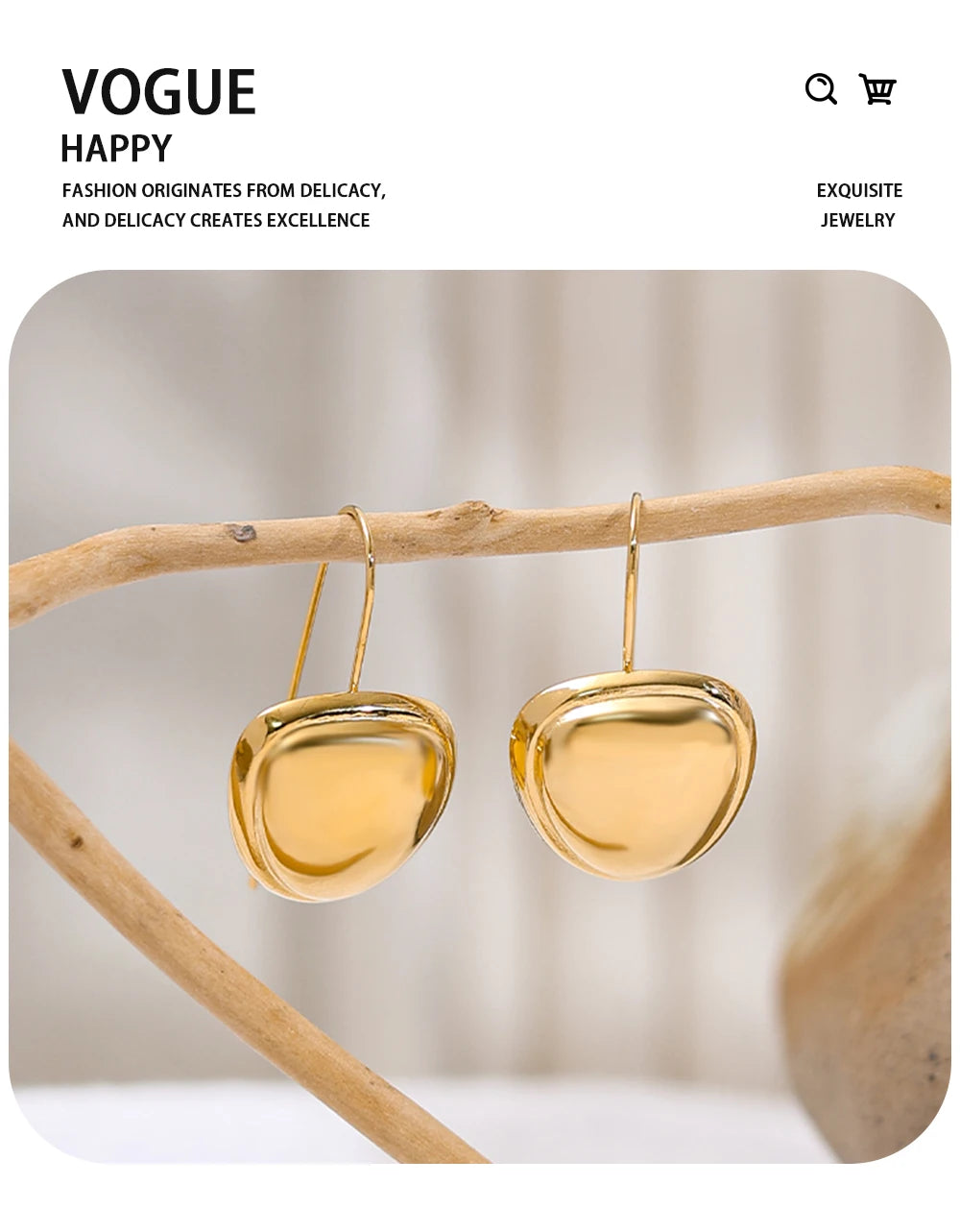 Drop Earrings Dangle — 316L Stainless Steel · PS441