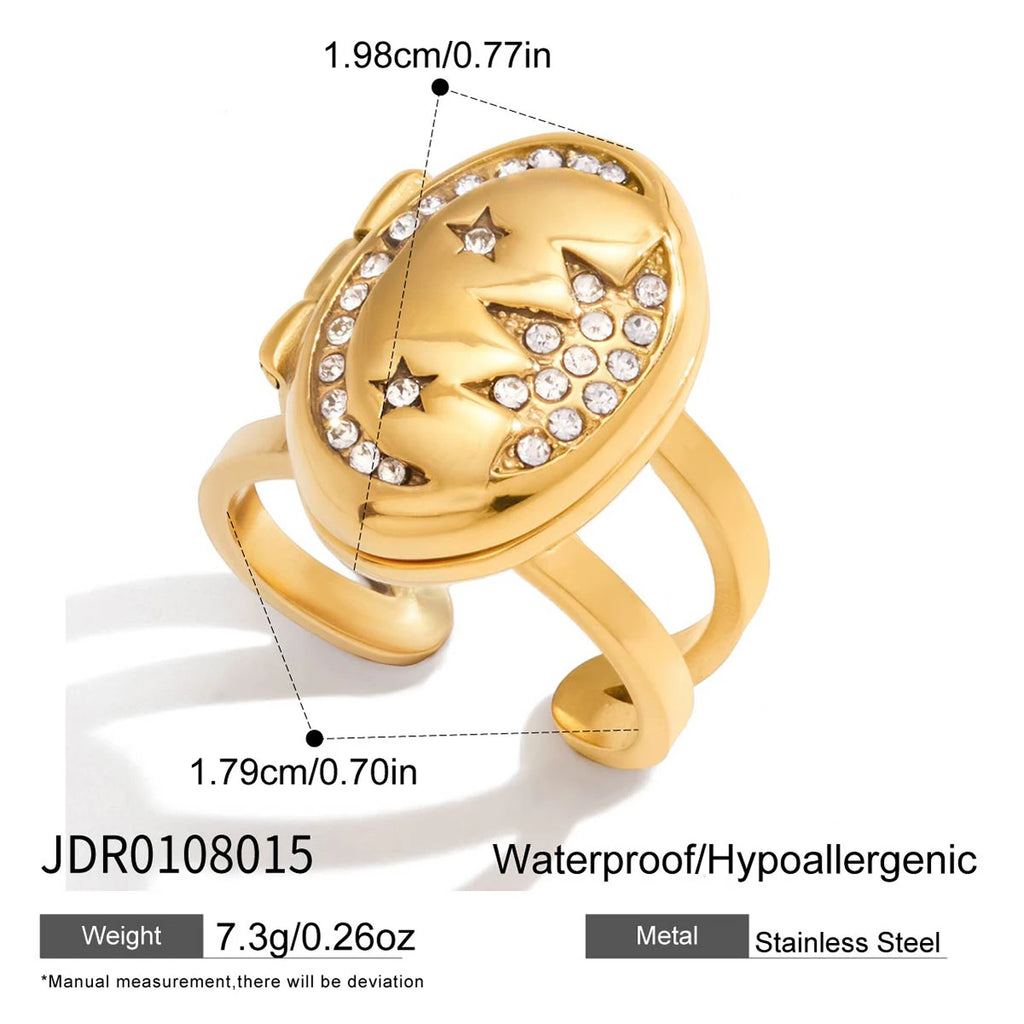 Tarot Card Open Ring — Stainless Steel · PS348