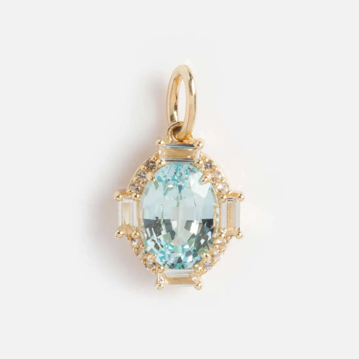 【DIY Pendant】18K Gold Plated Copper Birthstone Charm Pendant - PC010