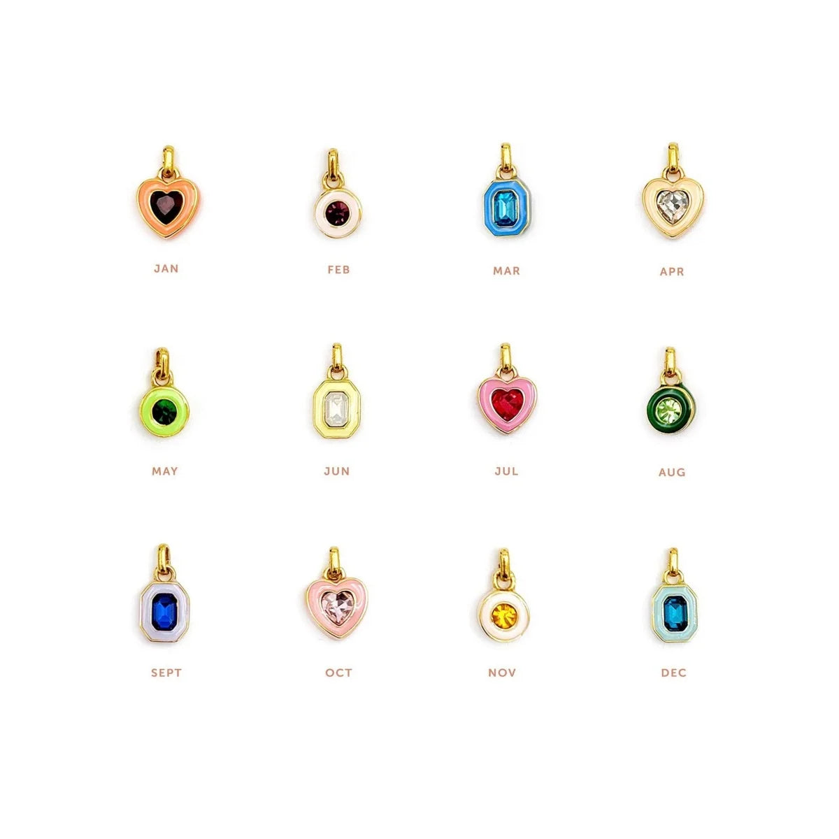 【DIY Pendant】Stainless Steel Birthstone Charm Pendant - PS008