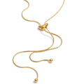 Geometric chain necklace in gold-plated stainless steel.