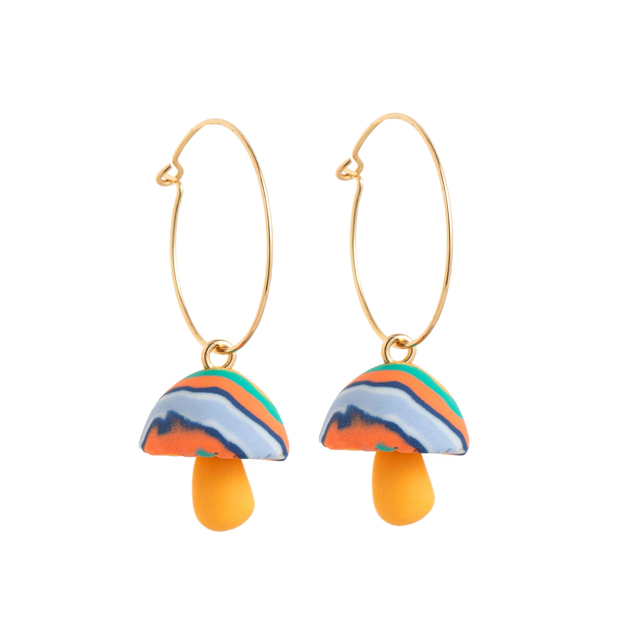 Niche Cute Retro Three Dimensional Drip Oil Copper Dopamine Mushroom Earrings Gold Plated Color Preserving