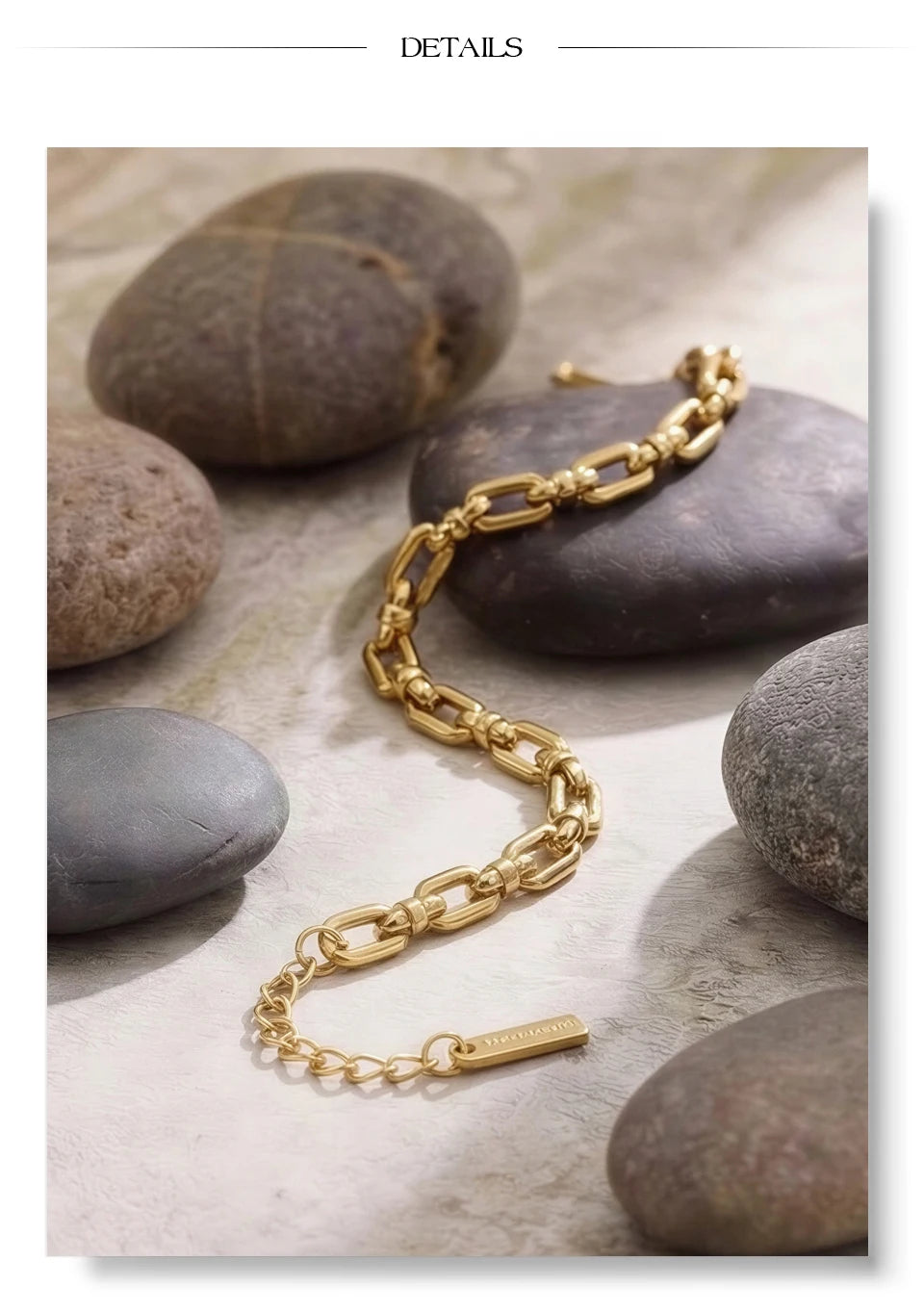 Geometric Chain Bracelet — Gold-Plated Stainless Steel · PS1629
