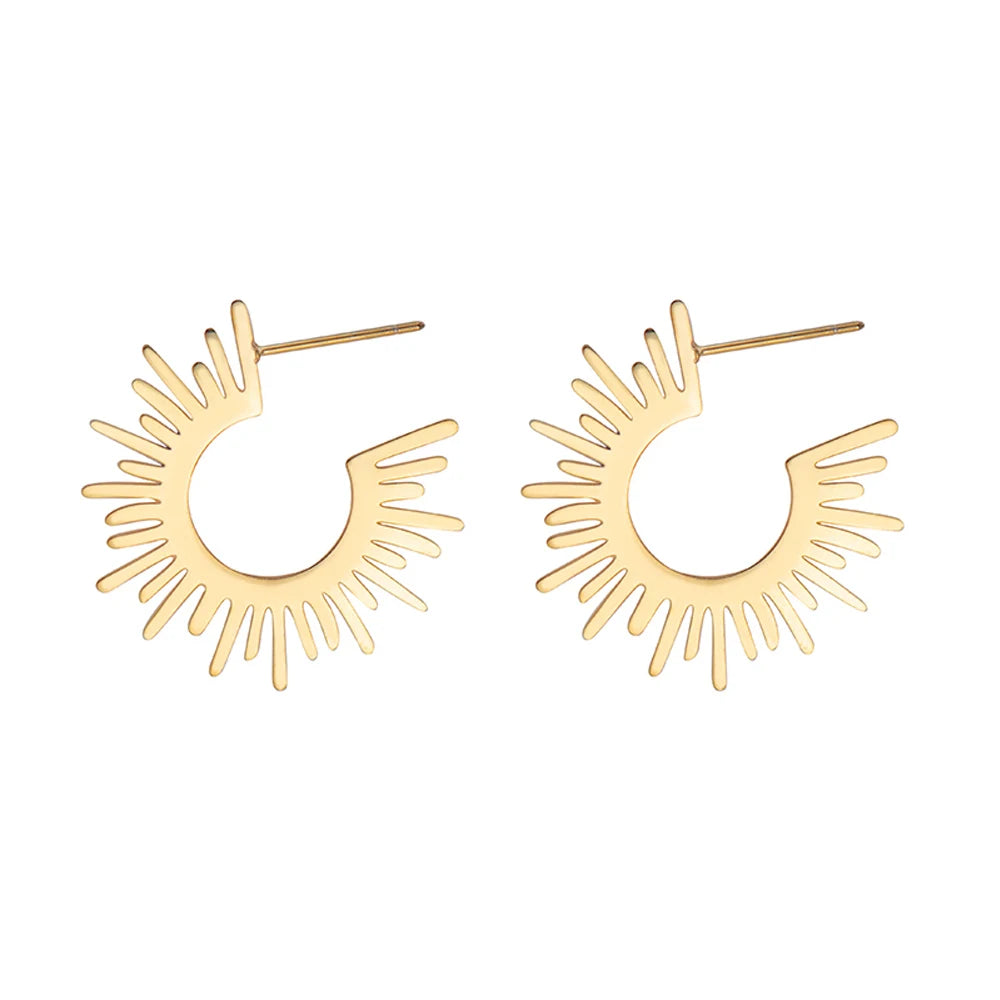 Hoop Earrings Metal Charm Y2K — 316L Stainless Steel · PS404
