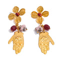 Flower earrings in gold-plated stainless steel.