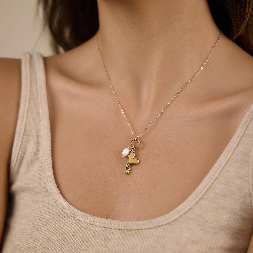 Mom Heart Pendant Necklace — Stainless Steel · PS327