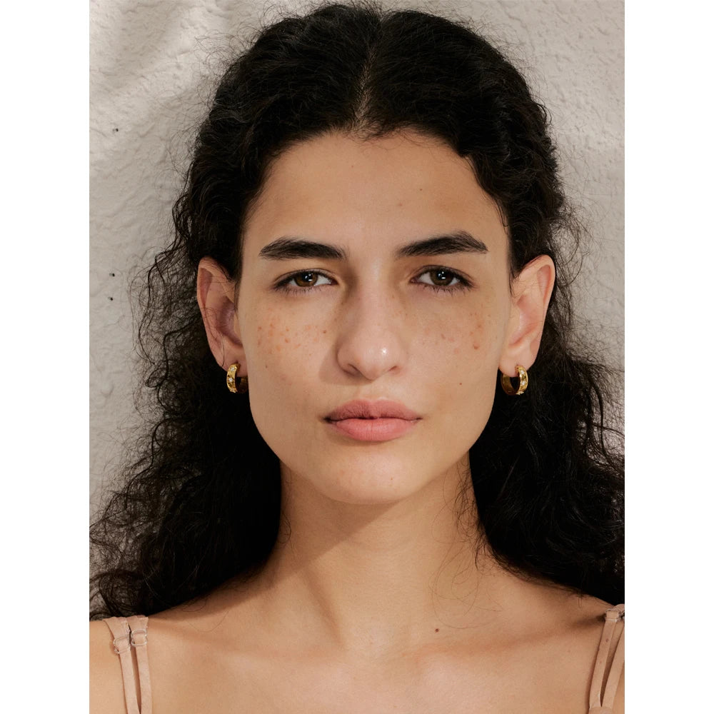 Cubic Zirconia Star Geometric Earrings — Gold-Plated Stainless Steel with Cubic Zirconia · PS1985