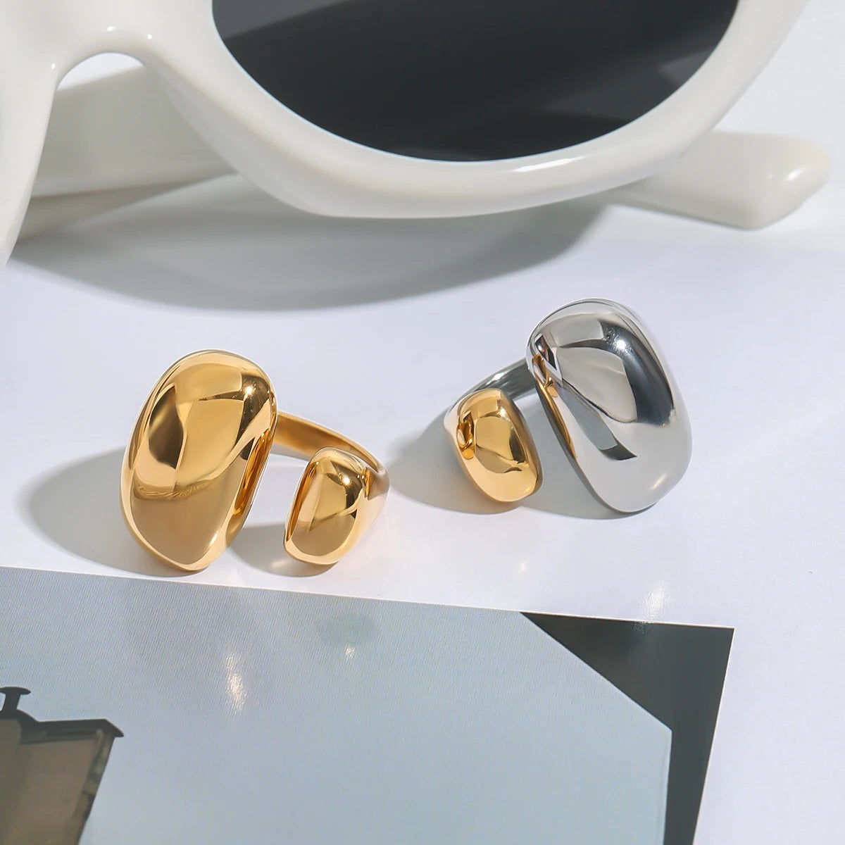 Two-Tone Dome Ring — Stainless Steel · PS268