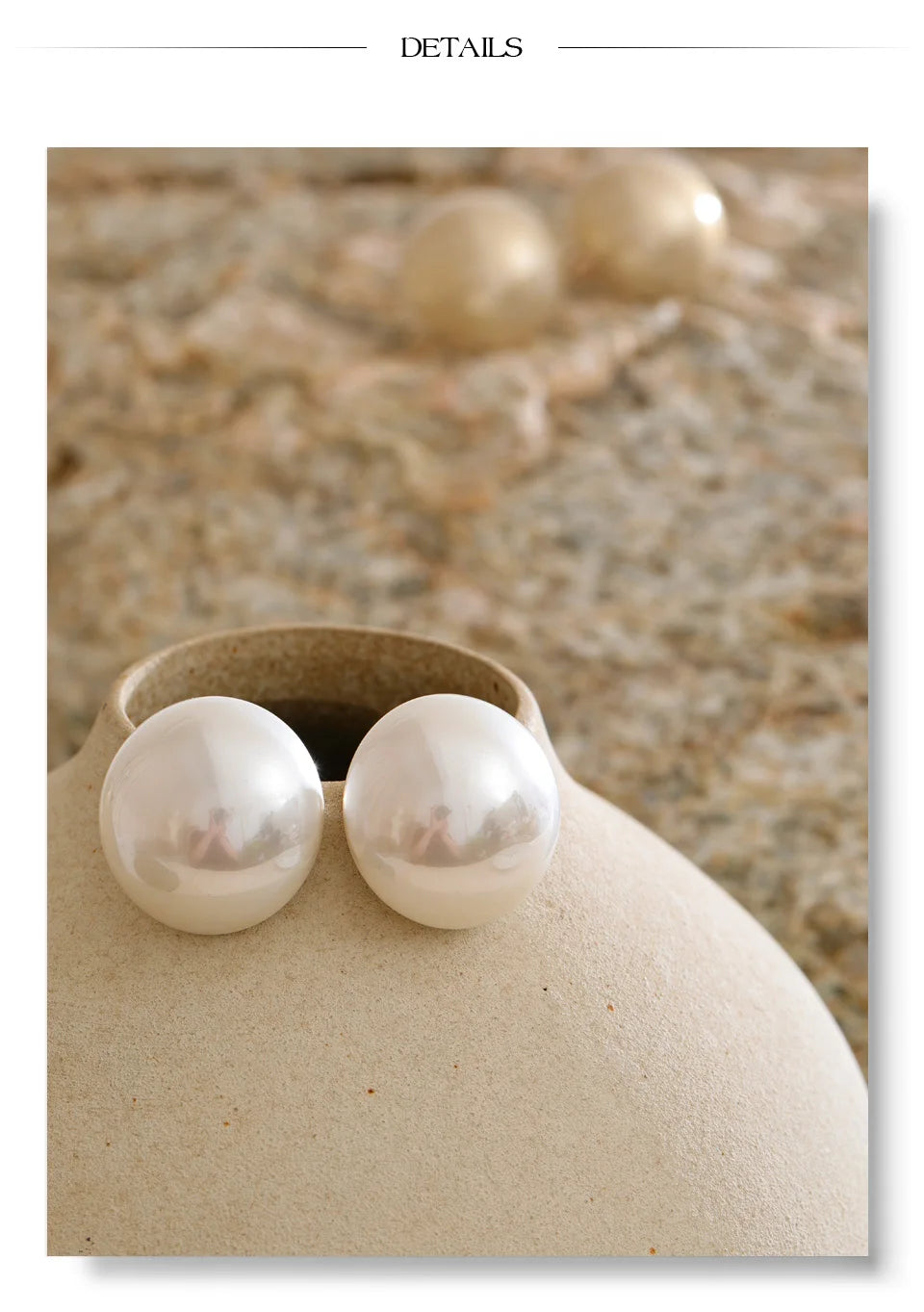 Pearl Geometric Earrings — Gold-Plated Stainless Steel with Pearl · PS1659